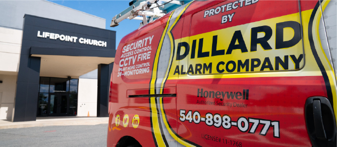 Commercial Security System installed by Dillard Alarm Fredericksburg at Lifepoint Church